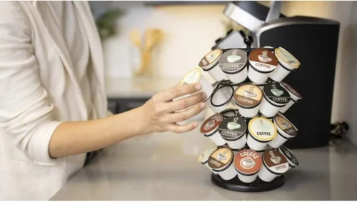 Miniatura 6 de Nifty – Carrusel para cápsulas de café, gira 360 grados, tabla giratoria, organizador de encimera para oficina o cocina Negro