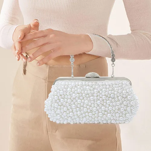 Miniatura 3 de TOPFIVE - Bolso de mano con cuentas de perlas para mujer para boda fiesta cóctel fiesta