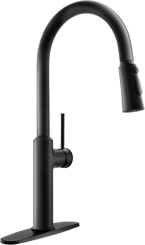 Miniatura 11 de Grifos para fregadero de cocina, oro cepillado, grifo de cocina de arco alto con rociador extraíble, grifos de cocina altos de latón macizo de 19