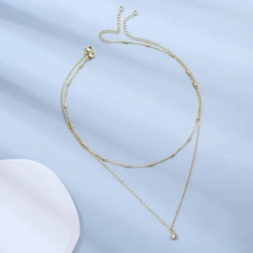Miniatura 45 de Collares en capas para mujer, chapados en plata, delicada cuerda torcida de serpiente, delicado collar en capas, gargantilla de diferentes