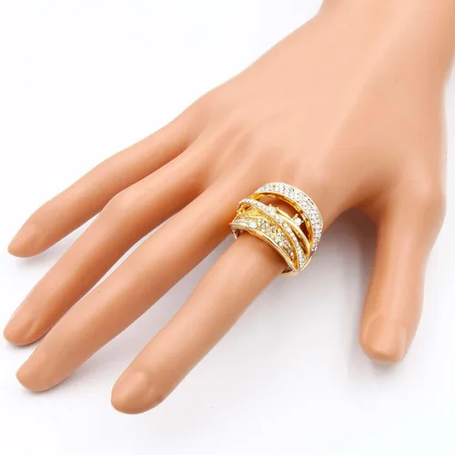 Miniatura 2 de Lavencious Anillos elásticos de diamantes de imitación para fiesta de noche, joyería de moda para mujer, talla 7 a 9