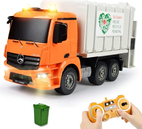 Miniatura 8 de DOUBLE E Volvo Excavadora RC Excavadora de control remoto de juguete para niños, vehículos de construcción de función completa, juguetes con pala