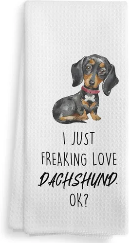 Miniatura 30 de Toallas de cocina y paños de cocina de perro Doberman con purpurina, regalos de mamá de perro Doberman con purpurina para mujeres, juego de 2, 16×24