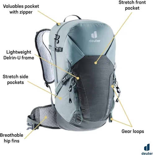 Miniatura 3 de Deuter Speed Lite 23L SL - Mochila de senderismo para mujer, color estaño-índigo