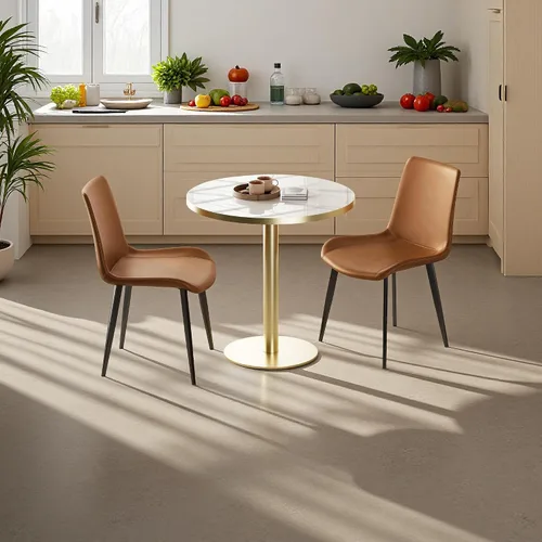 Miniatura 7 de Sillas de comedor con respaldo cómodo y patas de metal resistentes, modernas sillas tapizadas de piel sintética para cocina y oficina para comedor