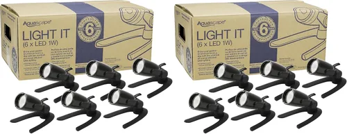Miniatura 7 de Aquascape Paquete de focos LED de 1 vatio para estanque y jardín (juego de 6), resistente al agua 84045