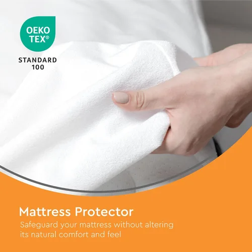 Miniatura 2 de Sleep Mantra Protector de colchón impermeable – Terry – Funda de cama transpirable, silenciosa e hipoalergénica – Estilo de sábana bajera