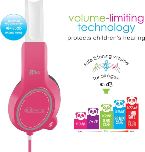 Miniatura 2 de MEE Audio KidJamz - 3 auriculares de escucha segura para niños con limitador de volumen y micrófono integrado, auriculares ajustables en la oreja