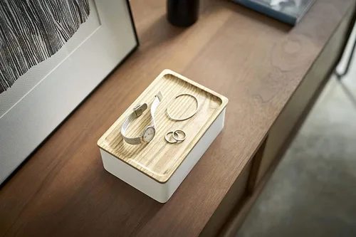 Miniatura 5 de Yamazaki Caja de accesorios Home Polystone Organizador de joyas, tamaño único, ceniza