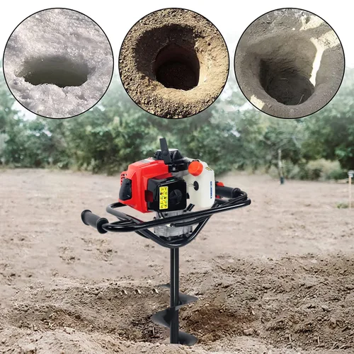 Miniatura 8 de XtremepowerUS Juego de 4 piezas de excavadora de agujeros para postes de 2.5 hp Powerhead Hole Digging con broca de taladro de excavación de tierra