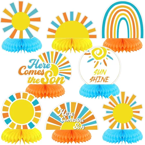 Miniatura 10 de Weecent Centros de mesa de nido de abeja para baby shower, 9 piezas, decoración verde salvia, centro de mesa de fiesta, fiesta de cumpleaños de niño