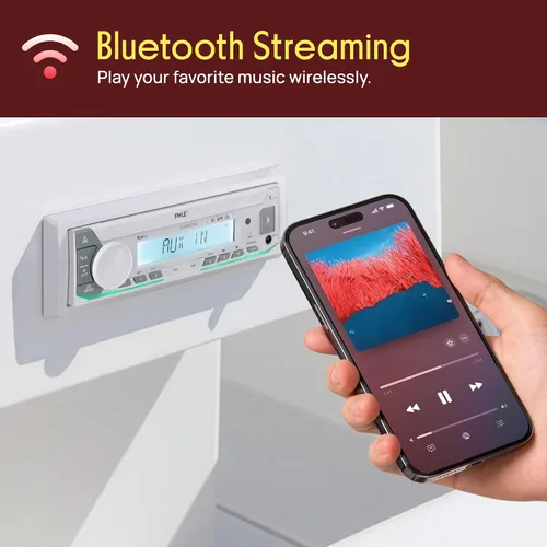 Miniatura 4 de Pyle Amplificador de potencia para receptor estéreo marino, lector de tarjetas AM/FM/MP3/USB/Aux/SD, receptor estéreo marino, DIN único, 30