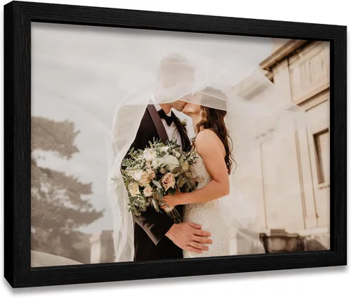 Miniatura 26 de Impresiones de lienzo personalizadas enmarcadas con tus fotos, impresión personalizada de foto a lienzo, regalos para parejas, amigos, familia, Negro