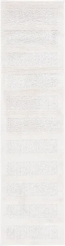 SAFAVIEH Melody Collection - Alfombra de pasillo de 2 pies 2 pulgadas x 8 pies, color marfil y gris, diseño moderno, ideal para zonas de alto