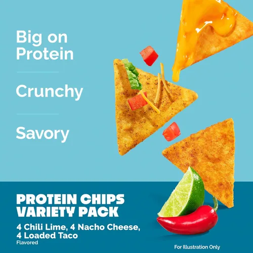 Miniatura 4 de Quest Tortilla Style - Paquete variado de chips de proteína, chile lima, queso nacho, tacos cargados, 12