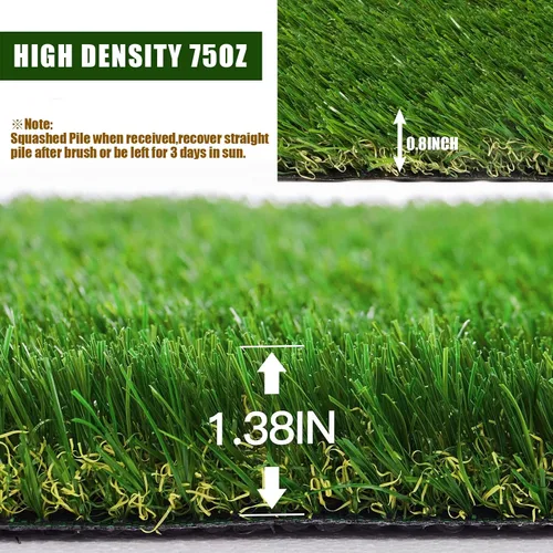 Miniatura 5 de Weidear Hierba artificial de 3 pies x 3 pies, alfombra de césped artificial de 1.38 pulgadas, alfombra de césped sintético de 4 tonos, césped