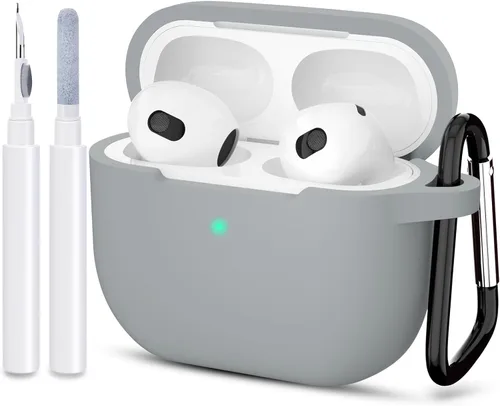 Miniatura 22 de Compatible con AirPods 3, funda protectora de silicona para AirPods de tercera generación 2021, carga inalámbrica, azul oscuro