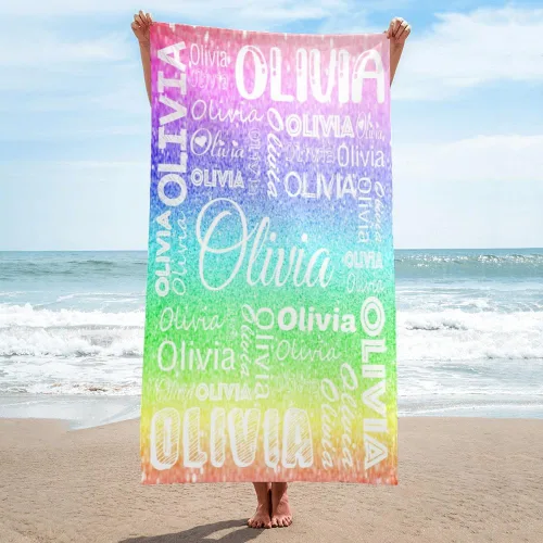 Miniatura 18 de Dr.TOUGH Toallas de playa personalizadas para adultos y niños, toallas de piscina personalizadas con nombre, toallas de playa de microfibra