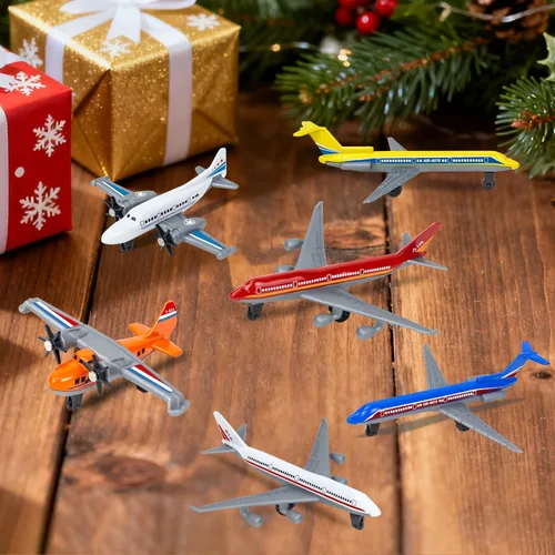 Miniatura 6 de Paquete de 6 Aviones de Juguete, Juguete de Avión de Metal Fundido para Niños de 3, 4-7, 8-12 Años, Modelo de Aviones de Aleación/Aviones