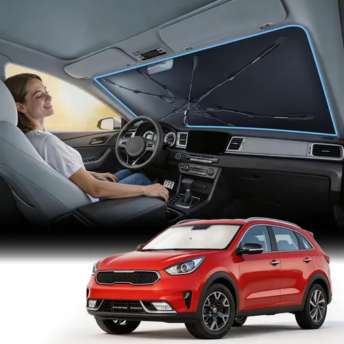 Miniatura 46 de Nmoiss [Escudo térmico con revestimiento de vinilo] Parasol para parabrisas personalizado para Mazda 3, protege el automóvil de los rayos solares