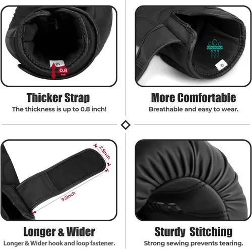 Miniatura 3 de Guantes de boxeo para hombres y mujeres, guantes de entrenamiento de saco pesado de cuero premium para sparring, guantes profesionales para saco
