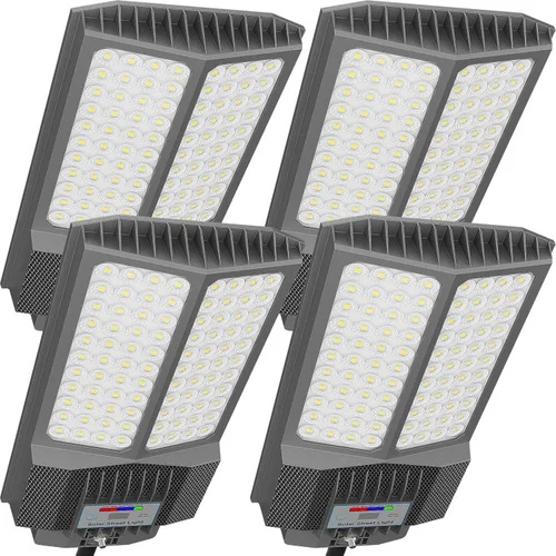 Miniatura 13 de Luz solar de calle de 9500 W para exteriores, impermeable, IP67, 240000 lúmenes, luces solares de estacionamiento del atardecer al amanecer, sensor