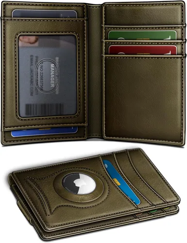 Miniatura 30 de BULLIANT Billetera Airtag para hombre, delgada con clip para dinero, cierre magnético, 12 tarjetas en el bolsillo frontal, bloqueo RFID