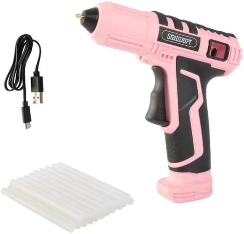 Miniatura 8 de Stalwart - Kit de pistola de pegamento caliente inalámbrica de 4 V con tiempo de calentamiento de 15 segundos y 20 barras de pegamento, artículos