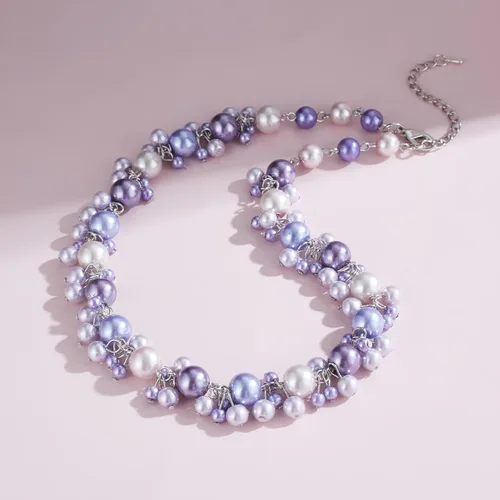 Miniatura 4 de Collar de perlas con cuentas, elegante gargantilla de perlas para mujer, joyería de moda, regalo de cumpleaños para mamá