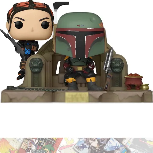 Funko Boba F e t t & Fennec on Throne: P o p ! Paquete de figura de vinilo con 1 tarjeta oficial compatible con temática S.W. (58391)