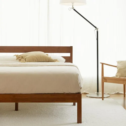 Lifement - Marco de cama clásico de plataforma de madera con cabecero, esencial, sin ruido, almacenamiento debajo de la cama, no necesita somier,