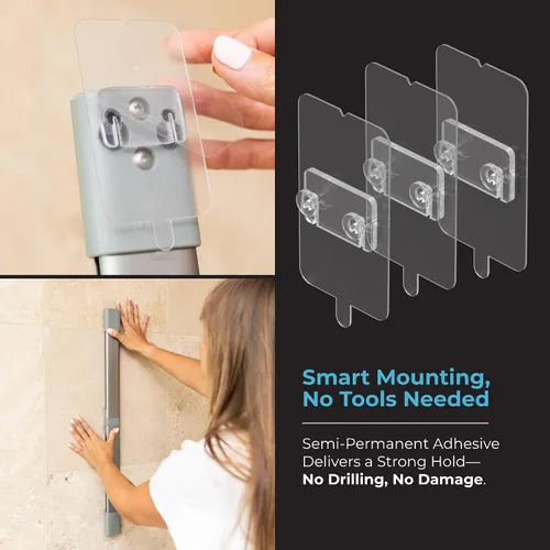 Miniatura 8 de ShowerSMART Organizador de ducha higiénico resistente a la corrosión, organizador de baño colgante con estantes ajustables, bandejas fáciles