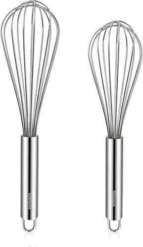 Miniatura 13 de NileHome Juego de mini batidores de acero inoxidable de 5 y 7 pulgadas para cocina, pequeños batidores de alambre para cocinar, batir, mezclar