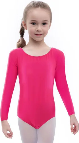 Miniatura 2 de WEGETIT Leotardos de gimnasia de manga larga para niñas, leotardo de baile para niñas pequeñas
