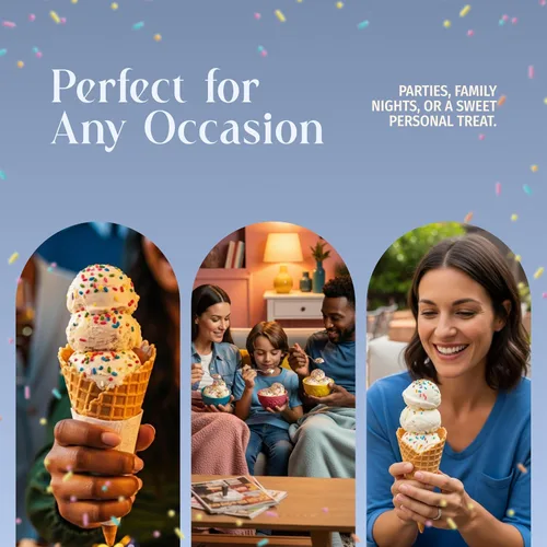 Miniatura 7 de Triple Scoop - Pastel de cumpleaños prémium (2) mezcla de helado para hacer helados. Simple, fácil, delicioso. De mezcla gourmet a máquina en 5