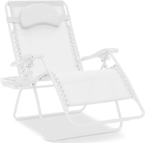 Miniatura 28 de Best Choice Products Silla de gravedad cero de gran tamaño, plegable para patio al aire libre, reclinable, con soporte para tazas, bandeja de Verde