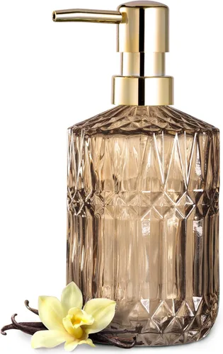 Miniatura 10 de EMPO Dispensador de jabón de vidrio transparente con bomba de plástico ABS, dispensadores de loción de cristal para fregadero de cocina, baño Negro