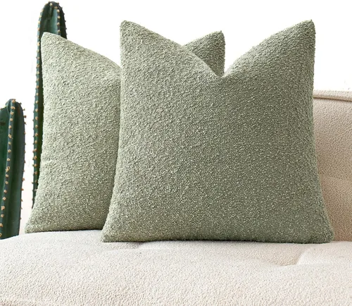 Miniatura 12 de MIULEE - Juego de 2 fundas de almohada decorativas con textura de bucle, de 50 x 50 cm, para sofá y cama, almohadas de invierno neutras, fundas