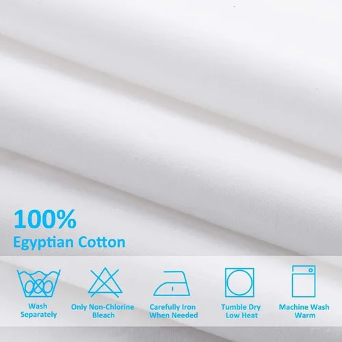 Miniatura 4 de Juego de ropa de cama de algodón, 4 piezas, totalmente elástico, sábana encimera y 2 fundas de almohada con bolsillo profundo de 14 pulgadas, 600