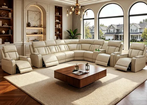 Juego de sofá modular reclinable eléctrico con LED, juegos de muebles de sala de estar, sofá reclinable de cuero para sala de estar/cine en casa,