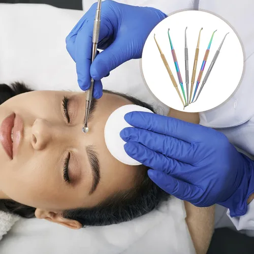 Miniatura 5 de Lurrose Herramienta extractora de comedones de acero inoxidable, removedor de cabeza negra, limpiador de poros, agujas de belleza ocultas