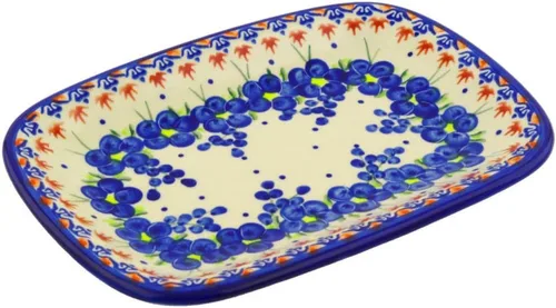 Miniatura 12 de Auténtico plato de cerámica polaca de 10 pulgadas en diseño amarillo hecho a mano en Bolesławiec Polonia por Ceramika Bona + certificado