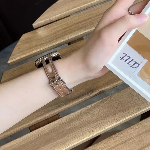 Miniatura 6 de Slim Leather Band Compatible with Apple Watch Band 38mm 40mm 41mm 42mm 44mm 45mm 46mm 49mm Women, Soft Iwatch Band Unique Breathable Replacement