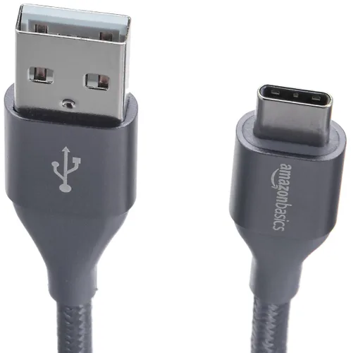 Miniatura 3 de Amazon Basics Cable de carga rápida USB-C a USB-A 2.0, cable trenzado de nailon, velocidad de 480 Mbps, certificado USB-IF, para Apple iPhone 16/15
