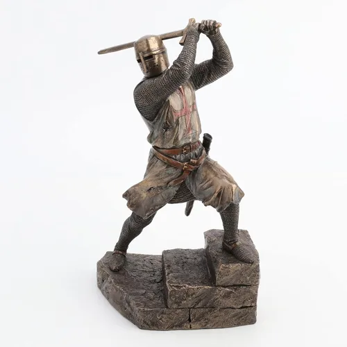 Miniatura 6 de Veronese Design Battling Templar Knights - Estatua de resina fundida en frío con acabado en bronce