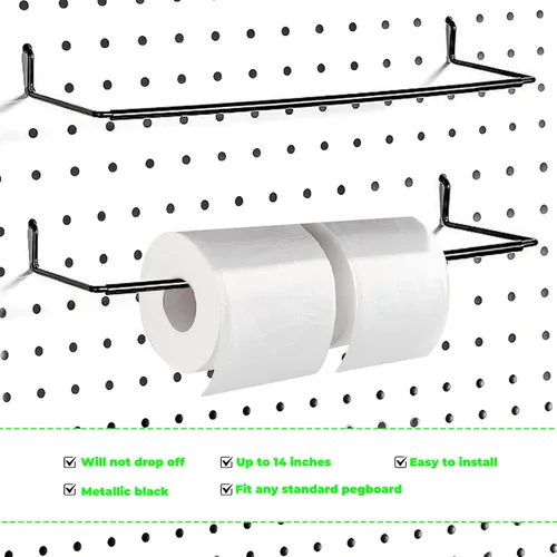 Miniatura 3 de AccEncyc Paquete de 2 soportes para toallas de tablero de clavijas para toallas de papel, toallas de cocina, calcomanías, cintas, gran organizador