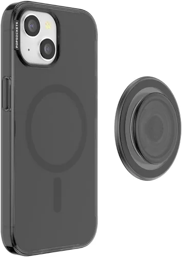 Miniatura 4 de PopSockets Funda para iPhone 15 con agarre redondo para teléfono compatible con MagSafe, funda de teléfono para iPhone 15, compatible con carga Negro