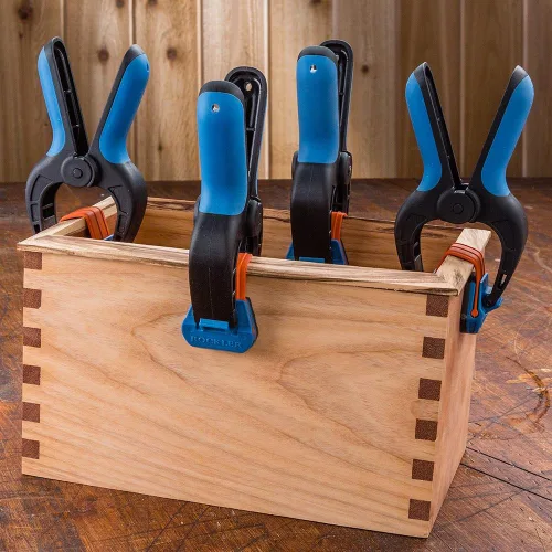 Miniatura 4 de Rockler Abrazaderas de resorte pequeñas (par) – Abrazaderas de banda de fácil presión para carpintería con una sola mano, fáciles de agarrar