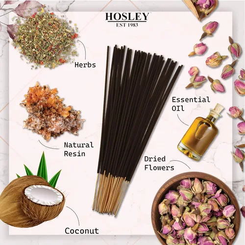 Miniatura 5 de Hosley Paquete de 120 varillas de incienso + paquete de 120 unidades (total 240) – Coco – Paquete a granel perfecto para el hogar, meditación