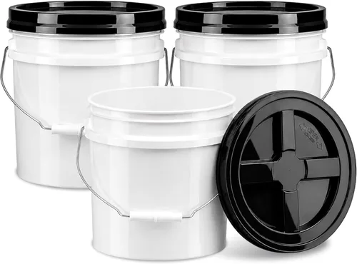 Miniatura 9 de ePackageSupply Cubo de 3.5 galones con tapa, cubo de grado alimenticio con tapa hermética de rosca con sello gamma hermético, plástico de Rojo